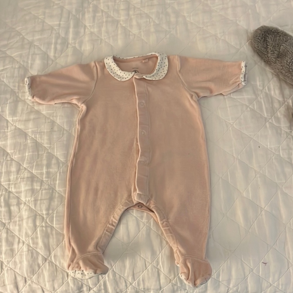 Petit Bateau velour onsie size 1 month